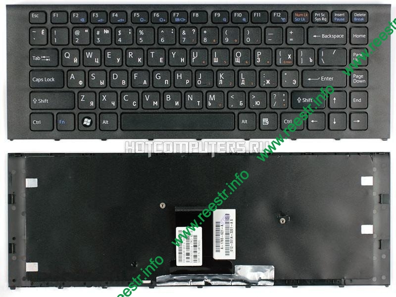 Клавиатура для ноутбука Sony Vaio VPC-EA, VPCEA2S1R/B, VPCEA2S1R/G  p/n: 148792071, 550102L14-203-G (с рамкой)
